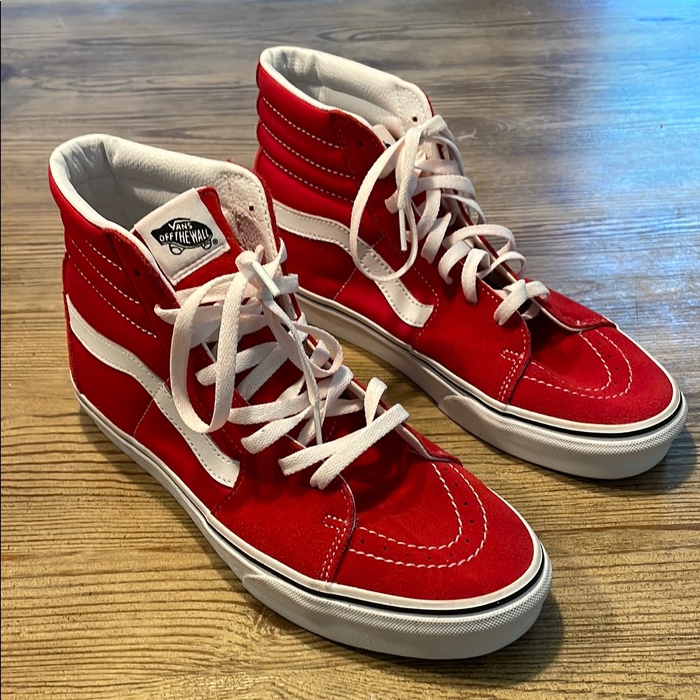 VANS SK8 HIGH SHOES RED MENS SIZE 10